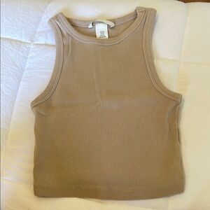 Tan Ribbed Tank Top